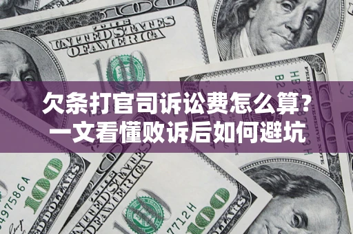 北京欠条打官司诉讼费怎么算？一文看懂败诉后如何避坑