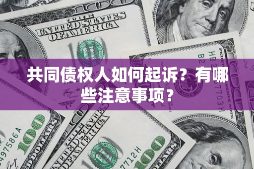 北京共同债权人如何起诉？有哪些注意事项？